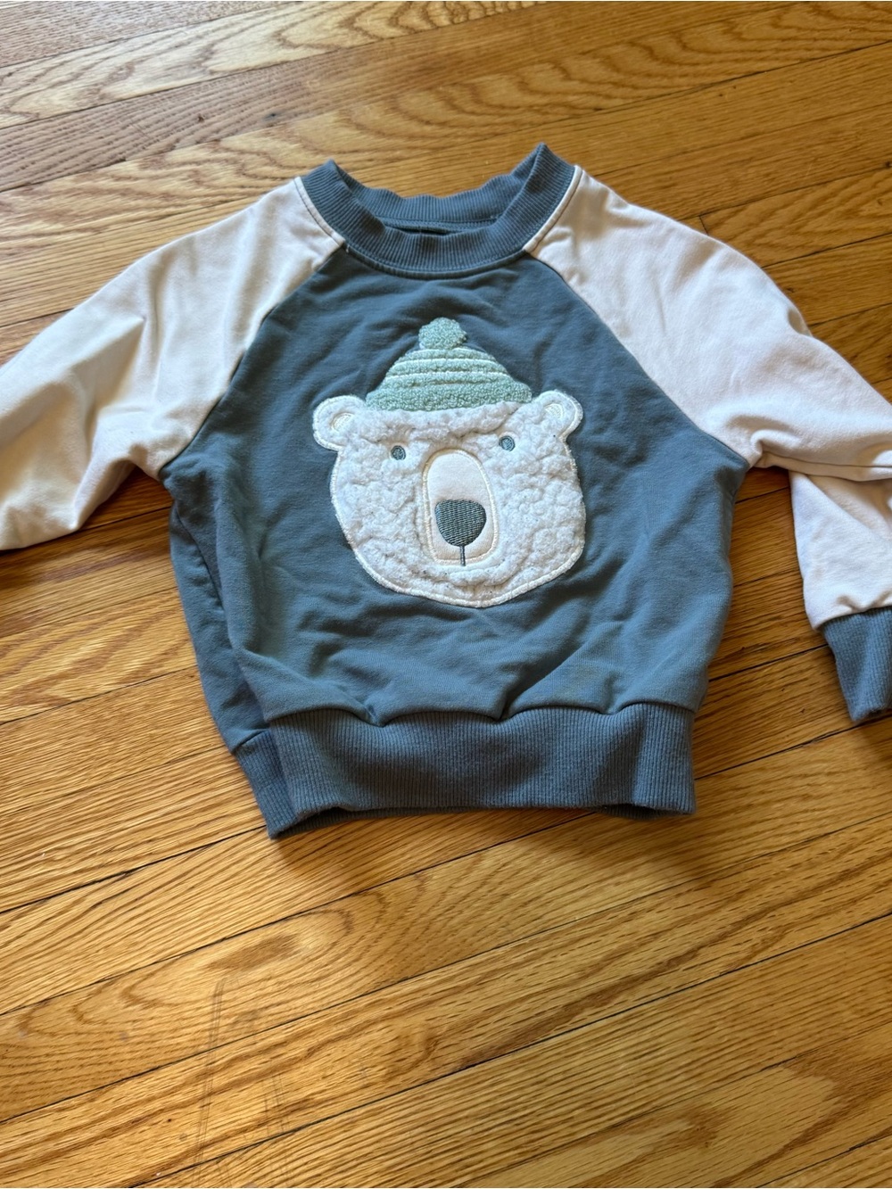 Little sleepies Kids Blue & White polar Bear Applique Sweatshirt 12-18 months